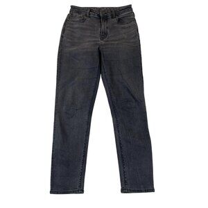American Eagle Womens Mom Jeans Size 2 Straight Stretch Casual Black Denim Y2K